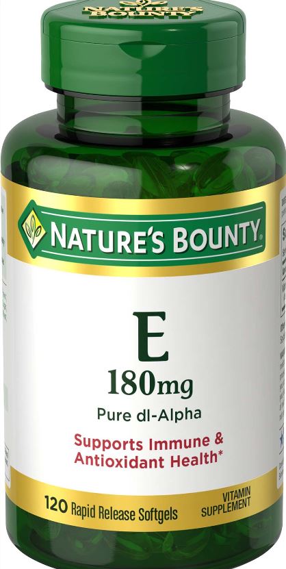 Nature's Bounty Vitamin E Pure dl-Alpha Vitamin Supplement Rapid Release Softgels - 180mg - 120 Count