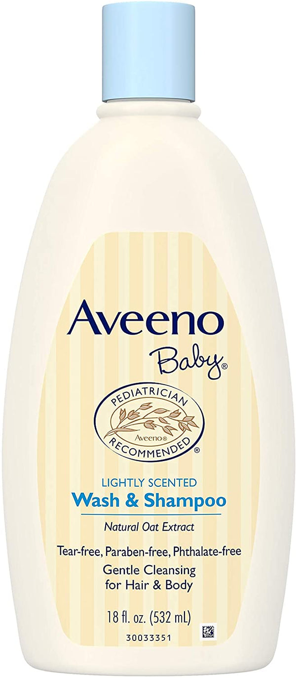 Aveeno Baby Daily Moisture Gentle Body Bath Wash & Shampoo - Lightly Scented - 18 oz.