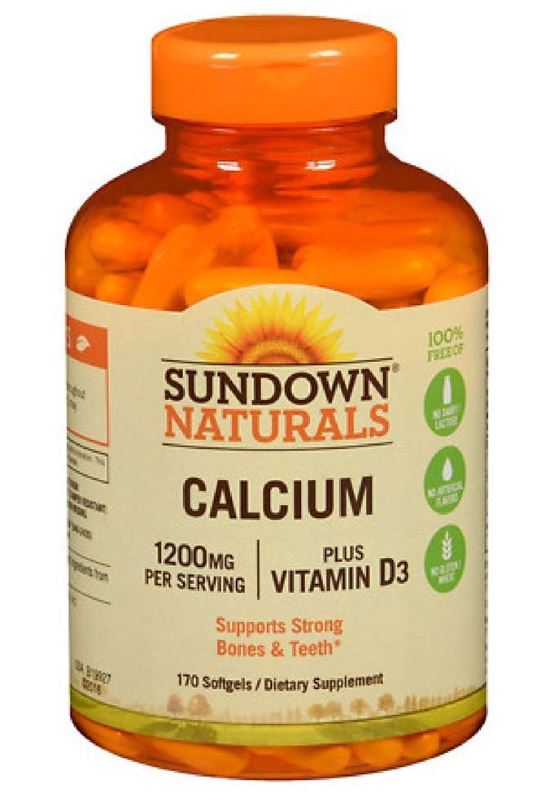 Sundown Naturals Vitamin Calcium Plus Vitamin D3 Vitamin Supplement Softgels - 1200mg - 170 Count