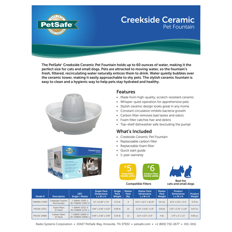 PetSafe Creekside Ceramic Pet Fountain