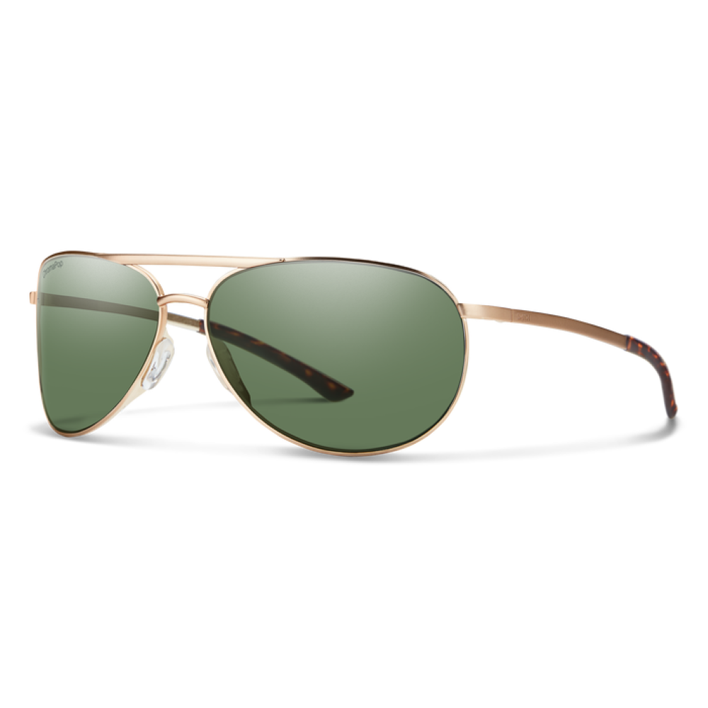 Smith Serpico Slim 2 Matte Gold Frame - ChromaPop Polarized Gray Green Lens - Polarized Sunglasses