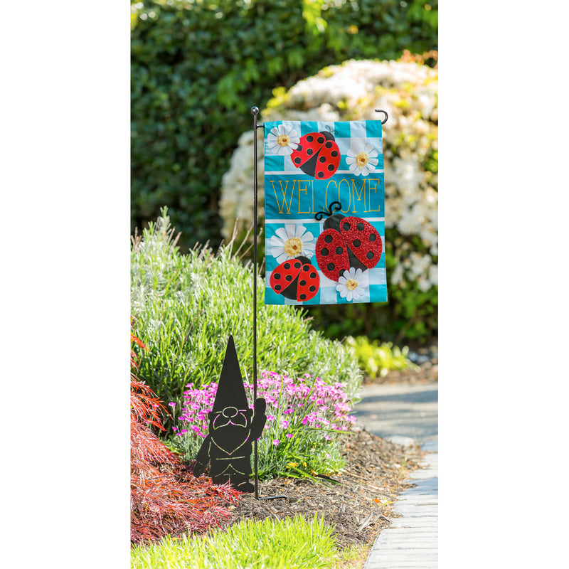 Evergreen Gnome Garden Flag Stand