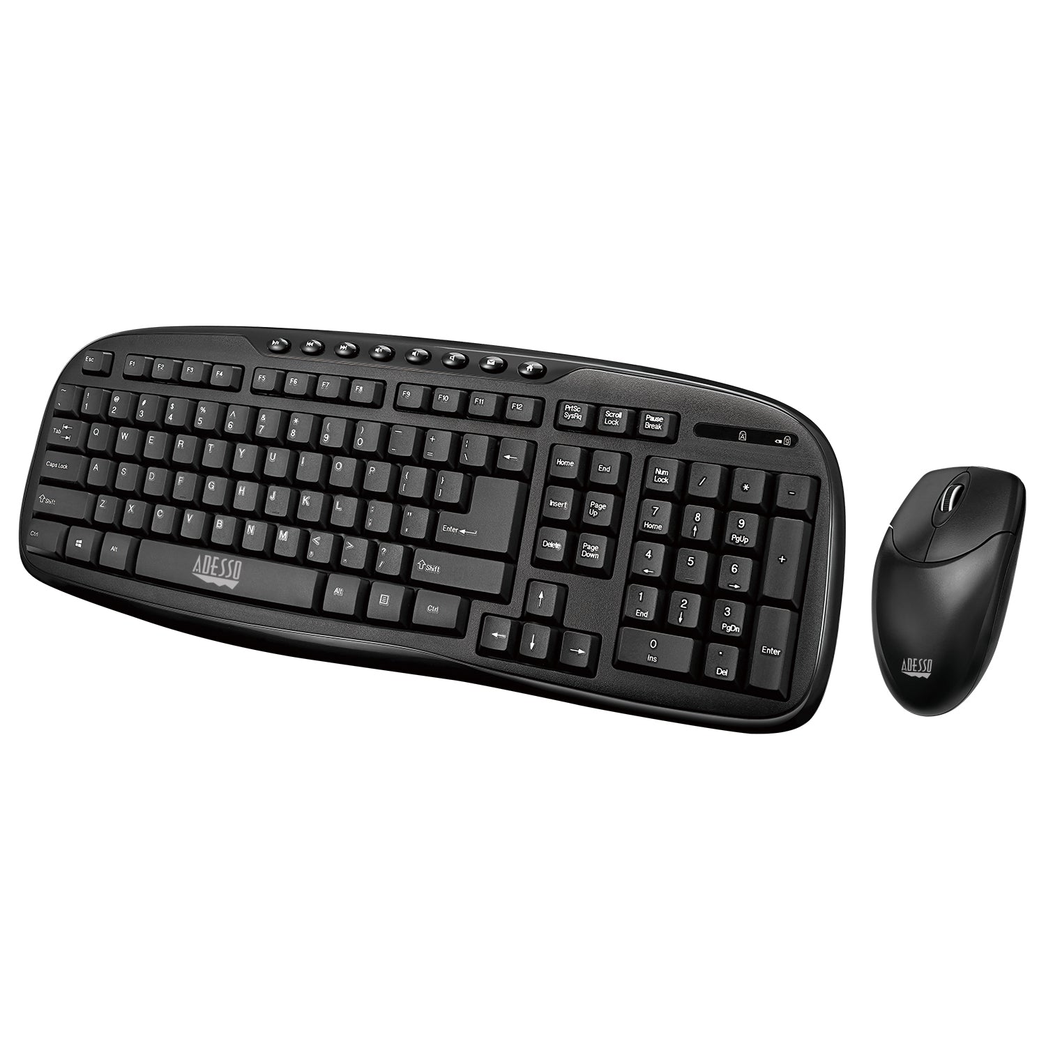 Adesso 2.4 GHz Wireless Desktop Keyboard and Mouse Combo