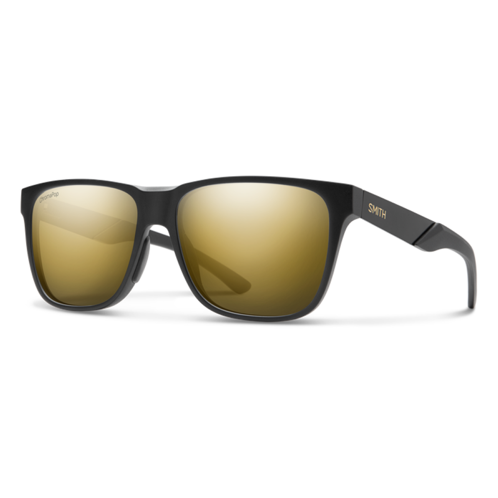 Smith Lowdown Steel Matte Black Gold Frame - ChromaPop Polarized Black Gold Lens - Polarized Sunglasses