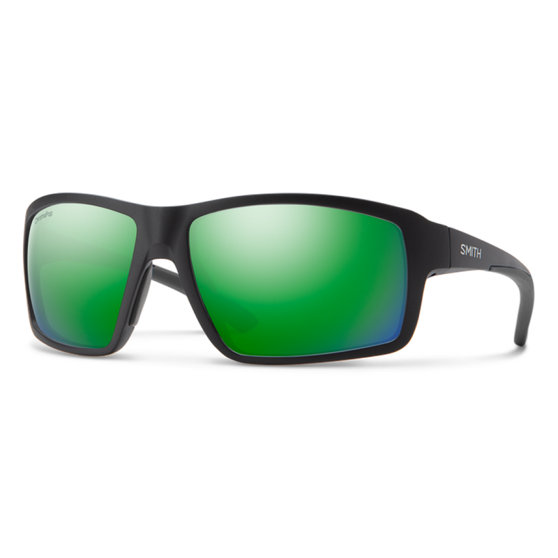 Smith Hookshot Matte Black Frame - ChromaPop Polarized Green Mirror Lens - Polarized Sunglasses