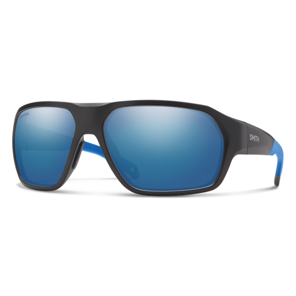 Smith Deckboss Matte Black Blue Frame - ChromaPop Polarized Blue Mirror Lens - Polarized Sunglasses