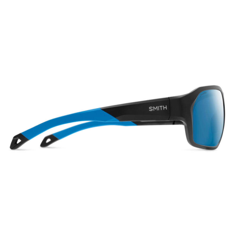 Smith Deckboss Matte Black Blue Frame - ChromaPop Glass Polarized Blue Mirror Lens - Polarized Sunglasses
