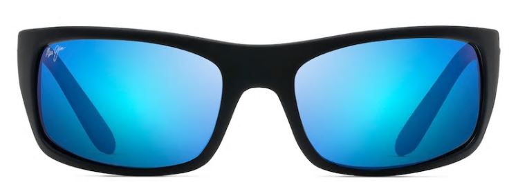 Maui Jim Peahi Wrap Black Matte Rubber Polarized Sunglasses