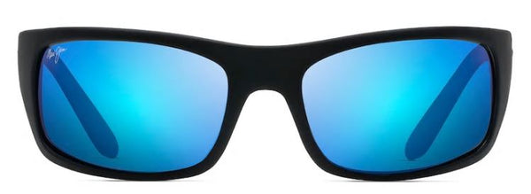 Maui Jim Peahi Wrap Black Matte Rubber Polarized Sunglasses
