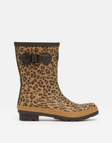 Joules Womens Molly Mid Height Leopard Printed Rain Boots