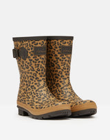Joules Womens Molly Mid Height Leopard Printed Rain Boots