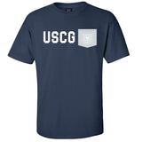 Coast Guard Mens Emblem Contrast Pocket Short Sleeve T-Shirt