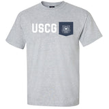 Coast Guard Mens Emblem Contrast Pocket Short Sleeve T-Shirt