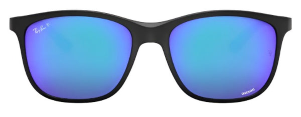 Ray-Ban RB4330 Chromance Black Frame Blue Mirror Lens Polarized Sunglasses