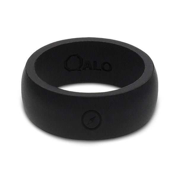 QALO Mens Black Silicone Ring - Size 9