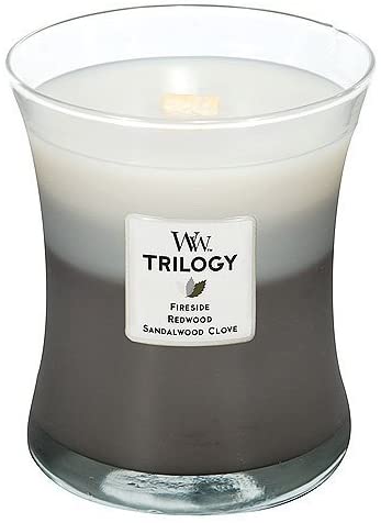 Woodwick Warm Woods Medium Trilogy Hourglass Candle - 9.7 Oz.