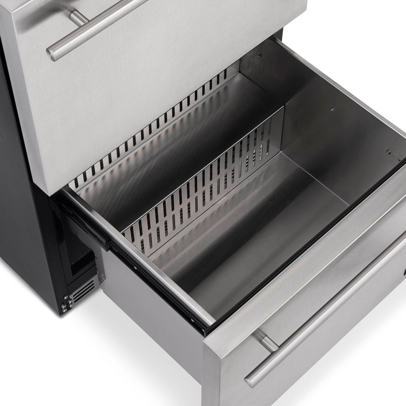 NewAir 24” Built-in 20 Bottle and 80 Can Dual Drawer Outdoor Wine and Beverage Fridge