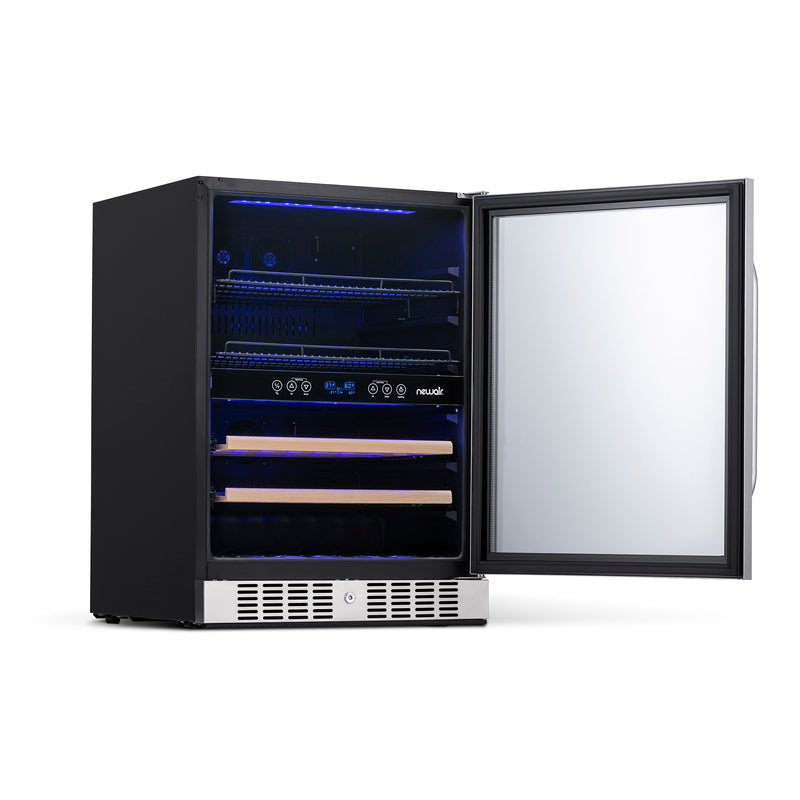 NewAir 24” Built-in Dual Zone 20 Bottle and 70 Can Wine and Beverage Fridge