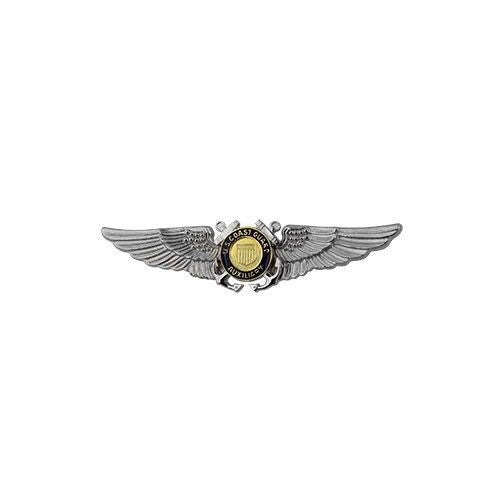 Vanguard CG AUX BDG MIN Aviator Wings Silver W/Aux Emblem