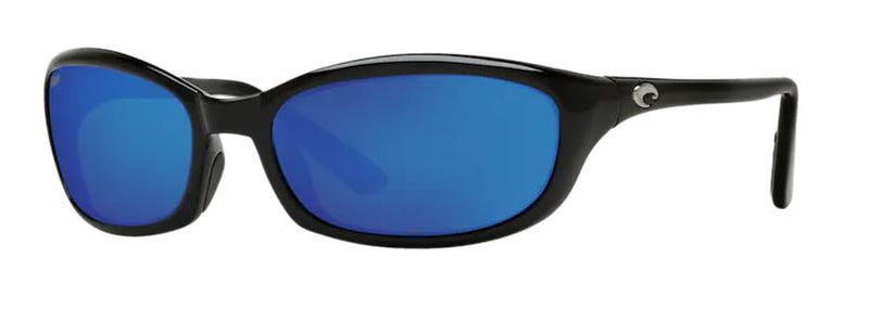 Costa Del Mar Mens Harpoon Shiny Black Frame - Blue Mirror 580 Plastic Lens - Polarized Sunglasses