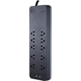 GE 8-Outlet Surge Protector with USB Tether