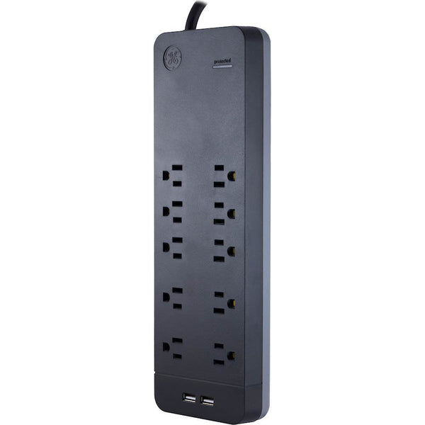 GE 8-Outlet Surge Protector with USB Tether