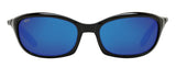 Costa Del Mar Mens Harpoon Shiny Black Frame - Blue Mirror 580 Plastic Lens - Polarized Sunglasses