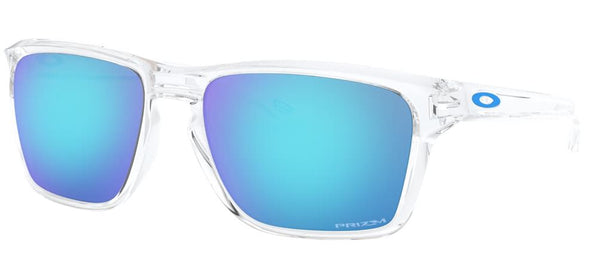 Oakley Mens Sylas Polished Clear Frame - Prizm Sapphire Lens - Non Polarized Sunglasses