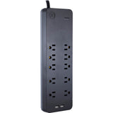 GE 8-Outlet Surge Protector with USB Tether