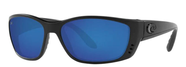 Costa Del Mar Mens Fisch Blackout Frame - Blue Mirror 580 Glass Lens - Polarized Sunglasses