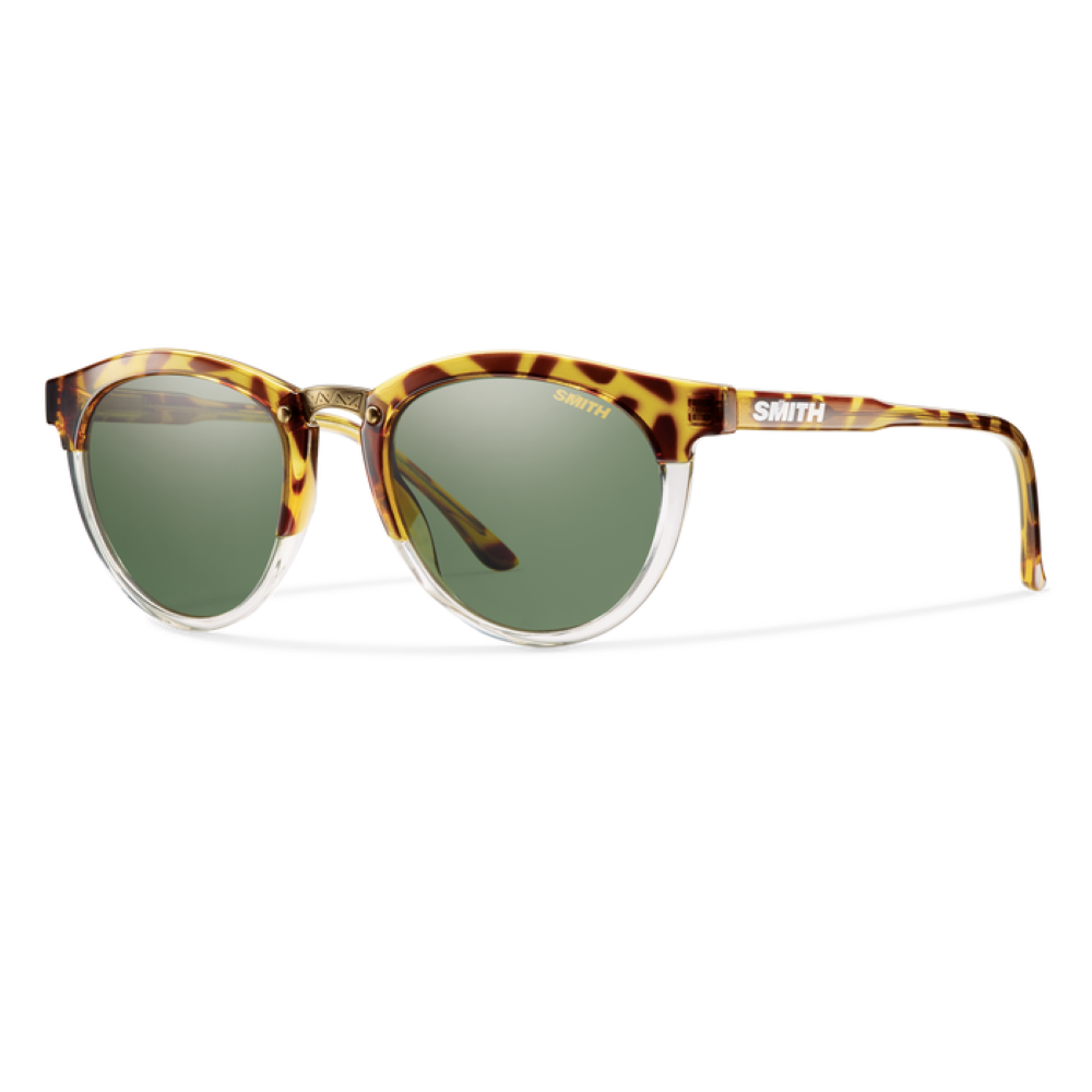 Smith Questa Amber Tortoise Frame - ChromaPop Polarized Gray Green Lens - Polarized Sunglasses