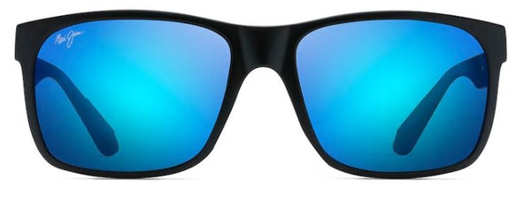 Maui Jim Red Sands Rectangular Matte Black Polarized Sunglasses
