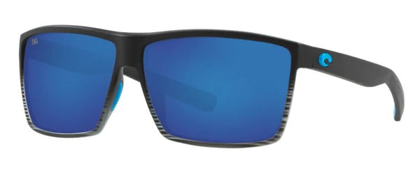 Costa Del Mar Rincon Matte Smoke Crystal Fade Frame - Blue Mirror 580 Glass Lens - Polarized Sunglasses