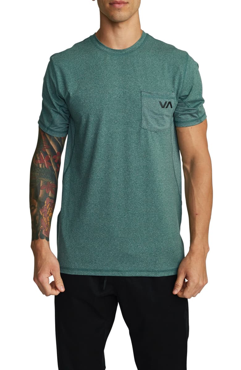 RVCA Mens Sport Vent Pocket Performance Short Sleeve T-Shirt