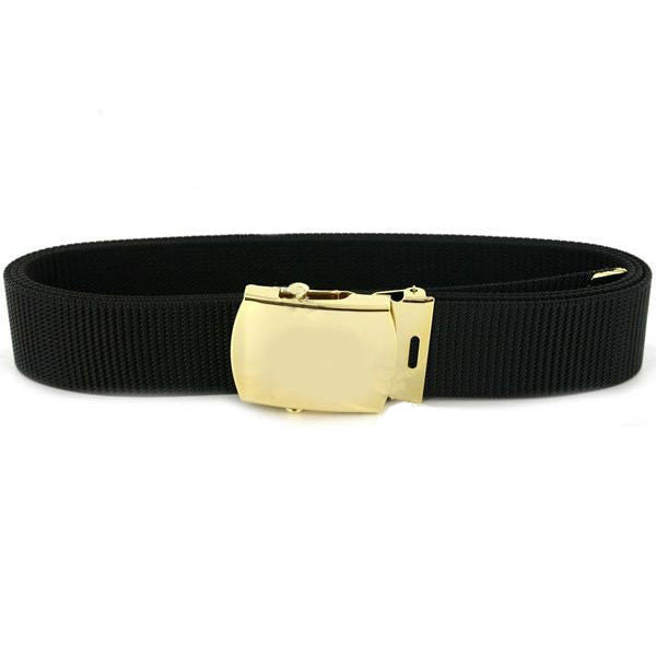 Vanguard Belt 1-1/4" BLK Nylon 24k Gold Buckle/Tip