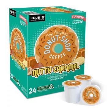 Keurig The Original Donut Shop Nutty Caramel Medium Roast Coffee K Cup ShopCGX