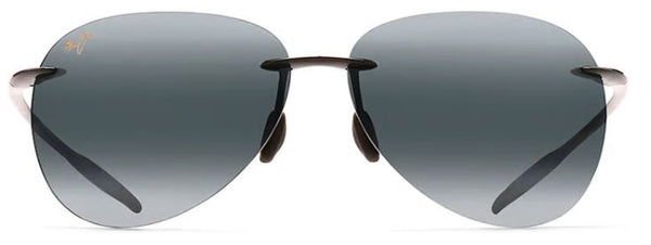 Maui Jim Sugar Beach Rimless Gloss Black Polarized Sunglasses