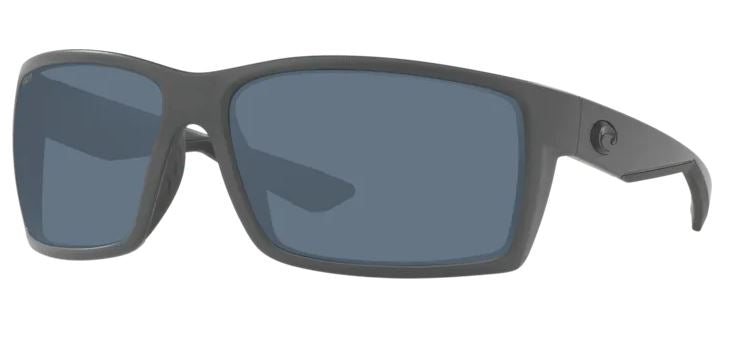 Costa Del Mar Reefton Matte Gray Frame Gray 580 Plastic Lens Polarized Sunglasses