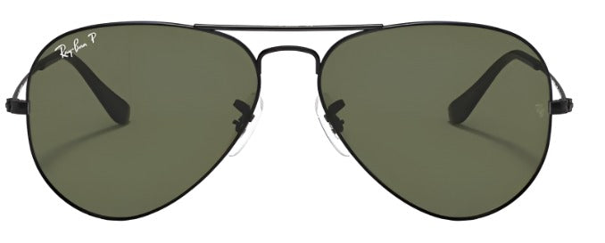 Ray-Ban Aviator Classic Polarized Sunglasses - Black/Green