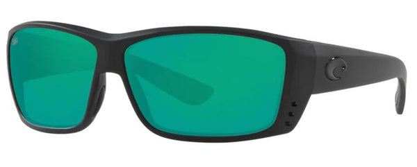 Costa Del Mar Mens Cat Cay Blackout Frame - Green Mirror 580 Glass Lens - Polarized Sunglasses