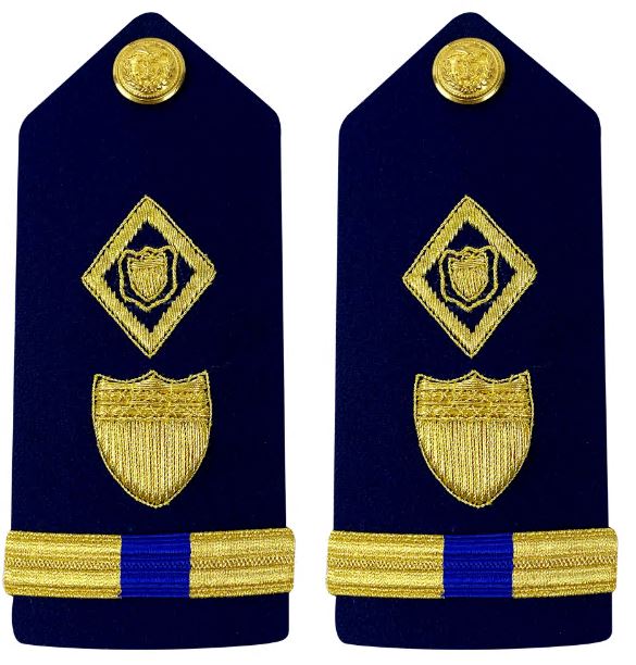 Vanguard Coast Guard Warrant Officer 4 Male Hard Shoulder Board: Maritime Law Enforcement (MLES)