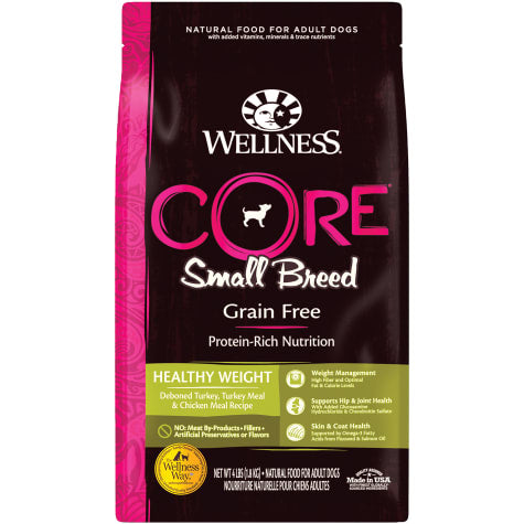 Wellness CORE Turkey and Chicken Small Breed Healthy Weight Dog Food 4 LBS - Natural Grain Free