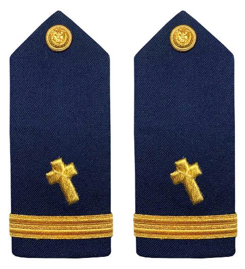 Vanguard Coast Guard Male Hard Shoulder Board: Ensign Christian Chaplain