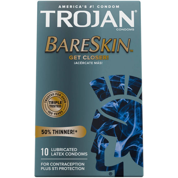 Trojan Bareskin Premium Lubricated Condoms - 10 Count