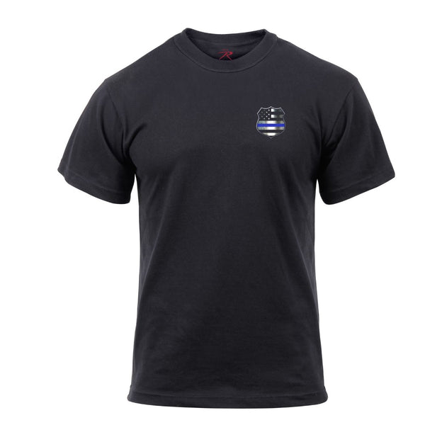 Rothco Mens Thin Blue Line Shield Athletic Fit Short Sleeve T-Shirt