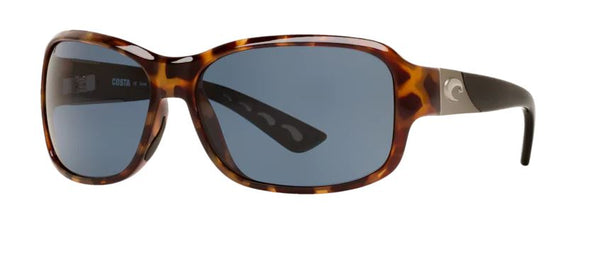 Costa Del Mar Womens Inlet Retro Tortoise Frame - Gray 580 Plastic Lens - Polarized Sunglasses