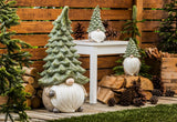 Evergreen Ceramic Evergreen Gnome Garden Statuary with Santa Beard and Shimmering Christmas Tree Hat