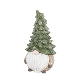 Evergreen Ceramic Evergreen Gnome Garden Statuary with Santa Beard and Shimmering Christmas Tree Hat