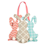 Evergreen Pattern Bunny Trio Door Décor