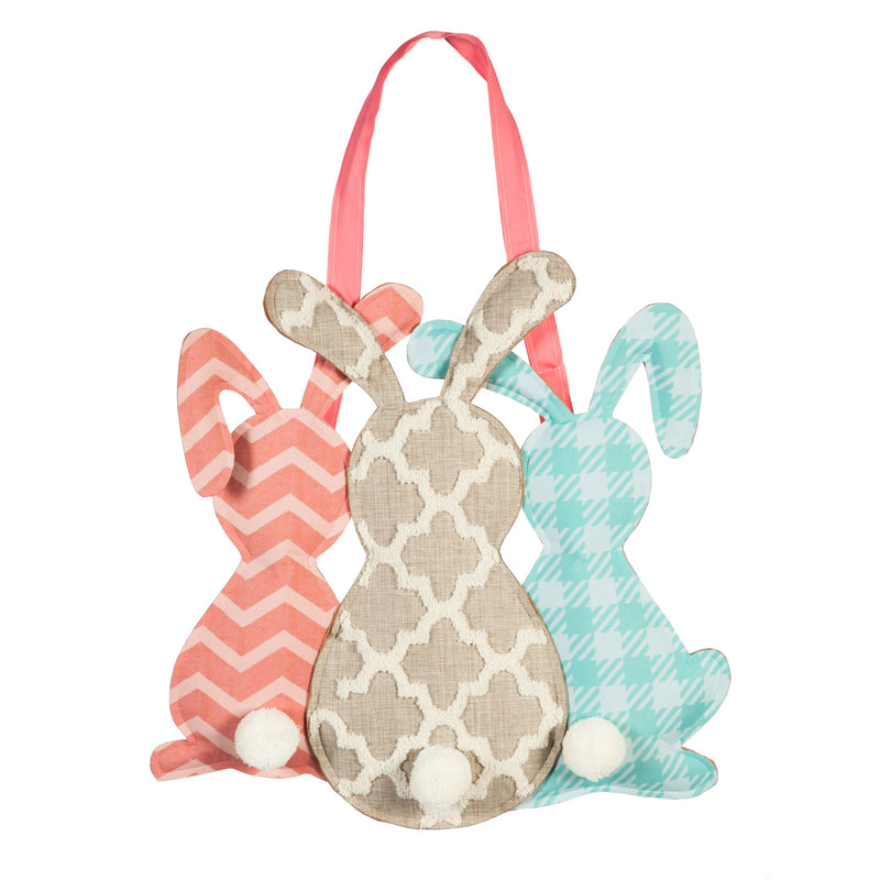 Evergreen Pattern Bunny Trio Door Décor